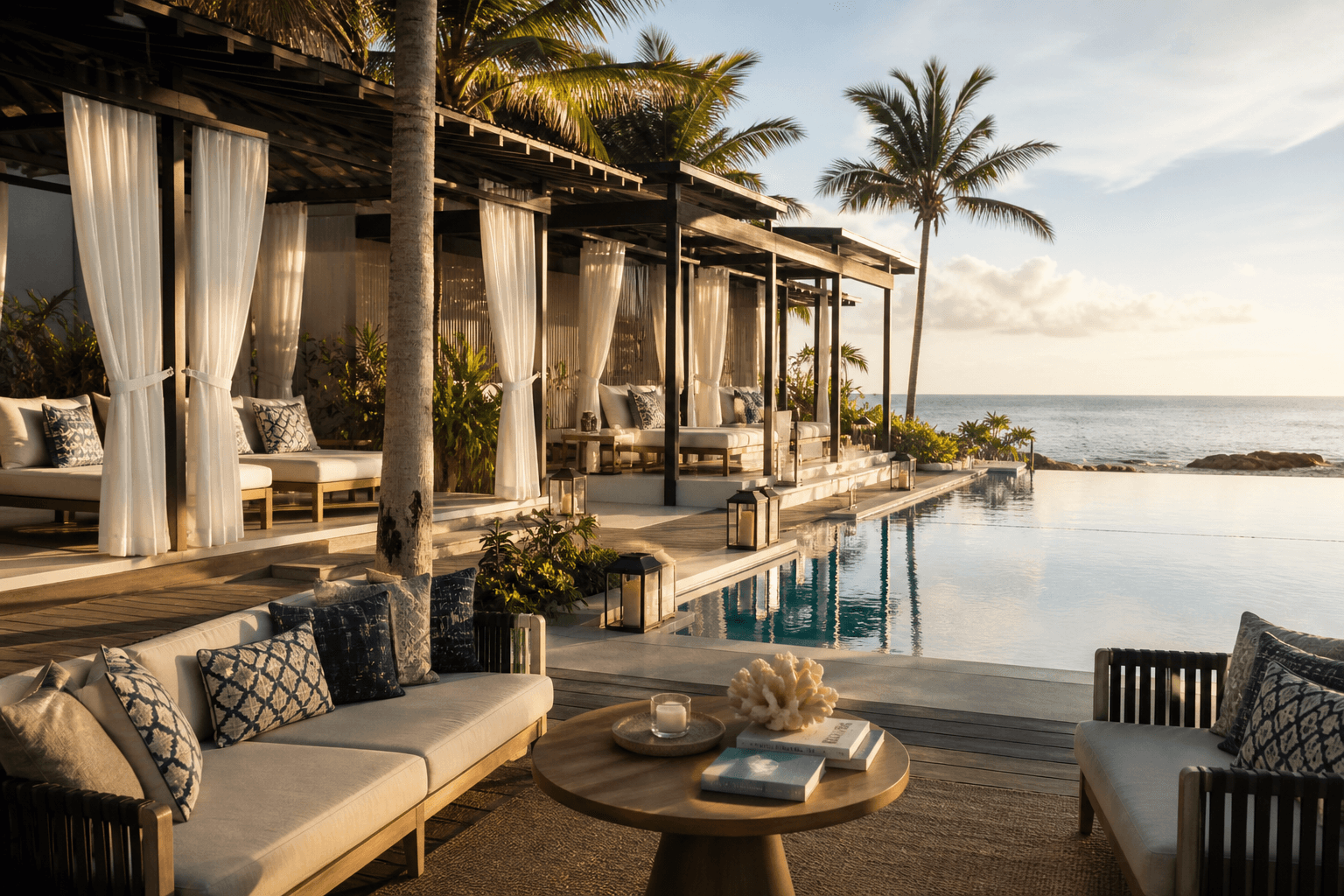 Luxury tropical resort setting used for Phuket holiday presentation